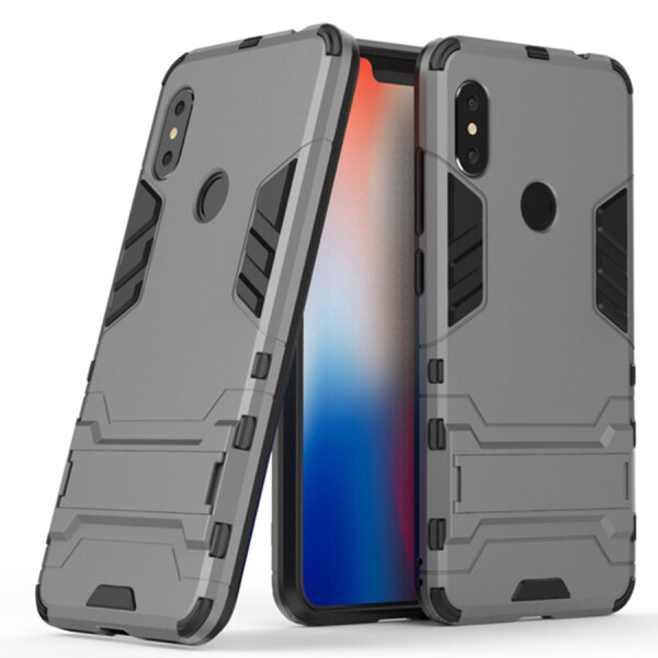 

Ударопрочный чехол-подставка Transformer для Xiaomi Redmi Note 6 Pro с мощной защитой корпуса Металл / Gun Metal