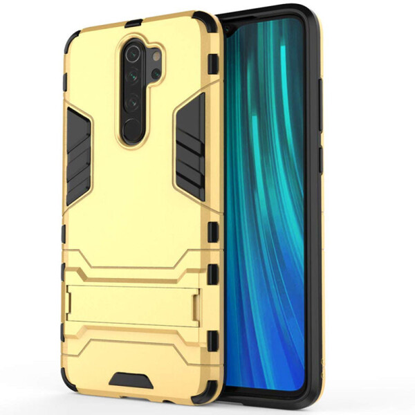 

Ударопрочный чехол-подставка Transformer для Xiaomi Redmi Note 8 Pro с мощной защитой корпуса Металл / Gun Metal