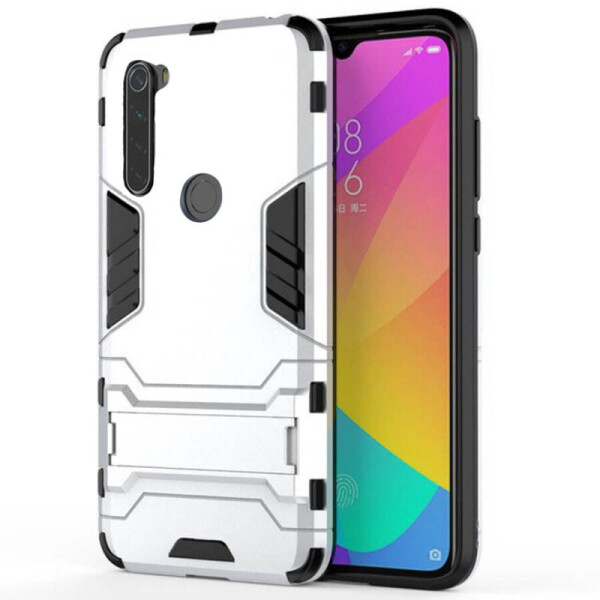 

Ударопрочный чехол-подставка Transformer для Xiaomi Redmi Note 8 с мощной защитой корпуса Серебряный / Satin Silver