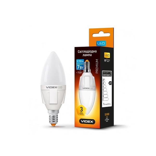 

Лампа светодиодная Videx C37 7W E14 3000K 220V (VL-C37-07143)