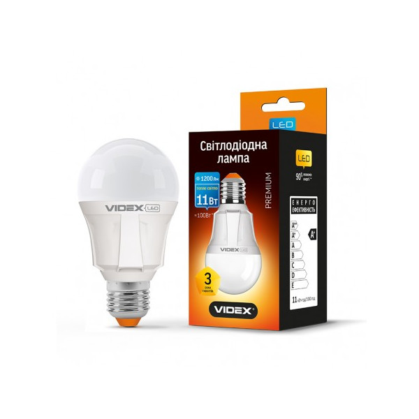 

Лампа светодиодная Videx A60 11W E27 3000K 220V (VL-A60-11273)