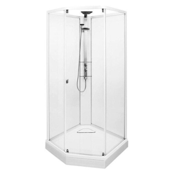 

Душевая кабина IDO SHOWERAMA 10-5 Comfort 90x90 см, пятиугольная, профиль белый, прозрачное стекло