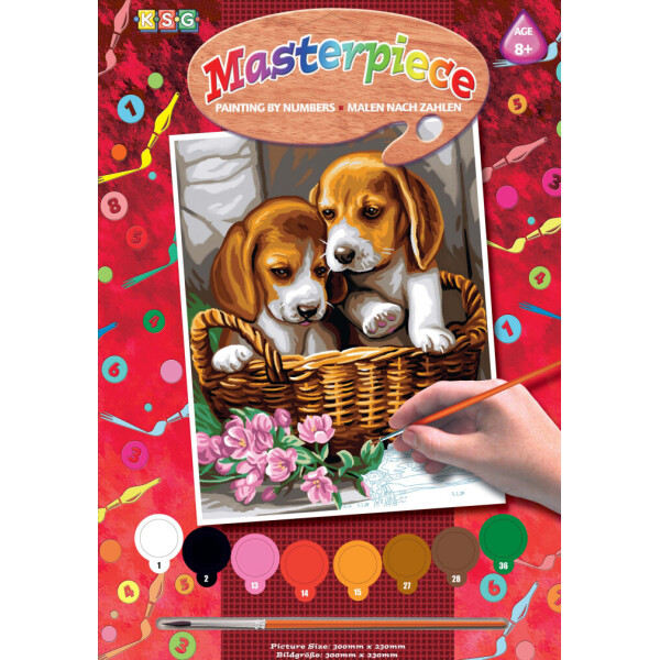 

Набор для творчества Sequin Art PAINTING BY NUMBERS JUNIOR Basket of Puppies (SA1042)
