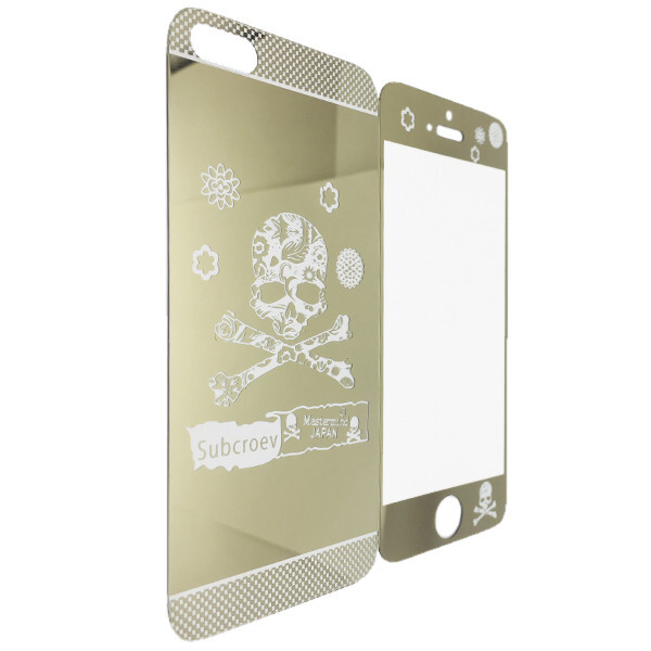 

Защитное стекло DK-Case для Apple iPhone 5/5S зеркало черепа back/face (gold)