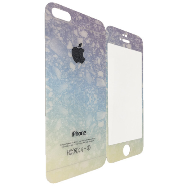 

Защитное стекло for Apple iPhone 4/4S жемчужный ручей back/face yellow/blue/violet