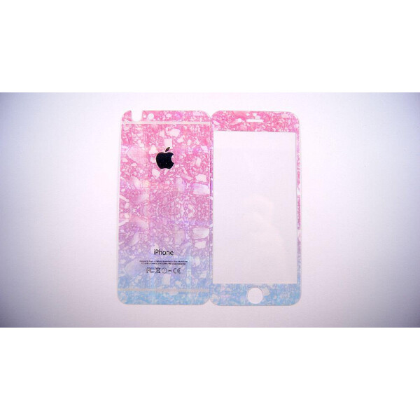 

Защитное стекло for Apple iPhone 6/6S жемчужный ручей back/face blue/pink