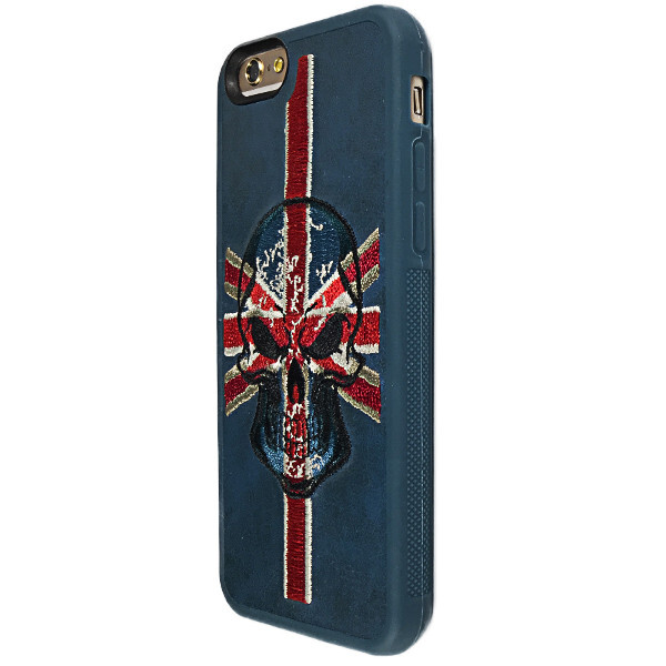 

Накладка силикон + кожа с вышивкой Nimmy для Apple iPhone 6 / 6S (british flag)