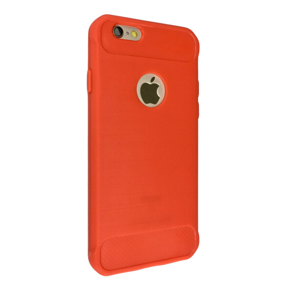 

Накладка силикон Carbon Steel с окошком под лого для Apple iPhone 6 / 6S (red)