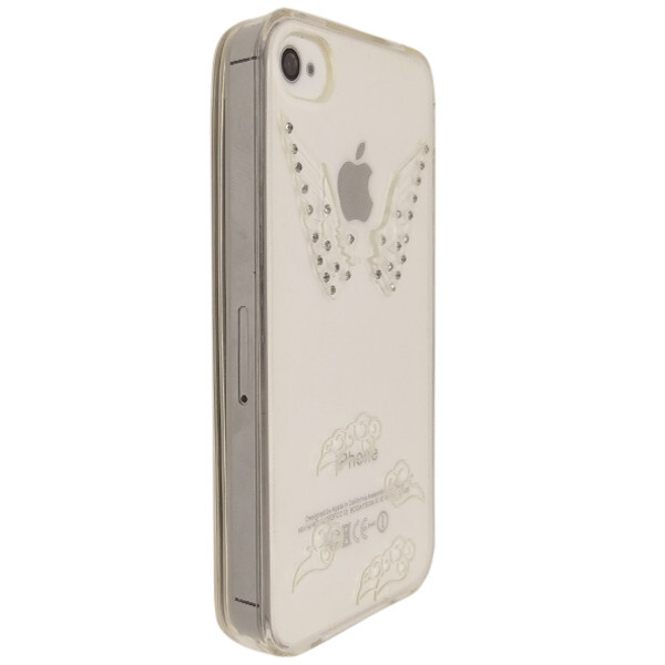 

Накладка силикон Крылья с камнями для Apple iPhone 4/4S (clear)