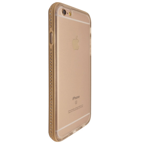 

Накладка силикон с бампер металл Pareo стразы для Apple iPhone 6 / 6S (gold)