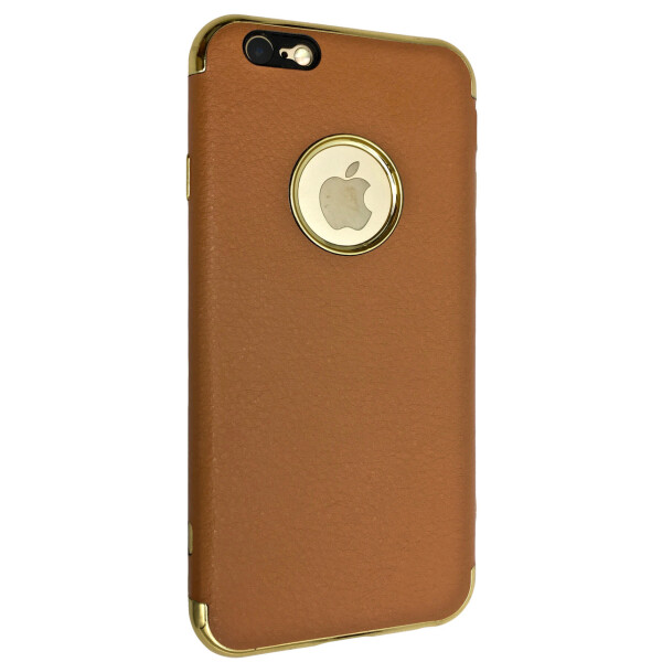 

Накладка силикон с кожей orig для Apple iPhone 6 / 6S (brown)