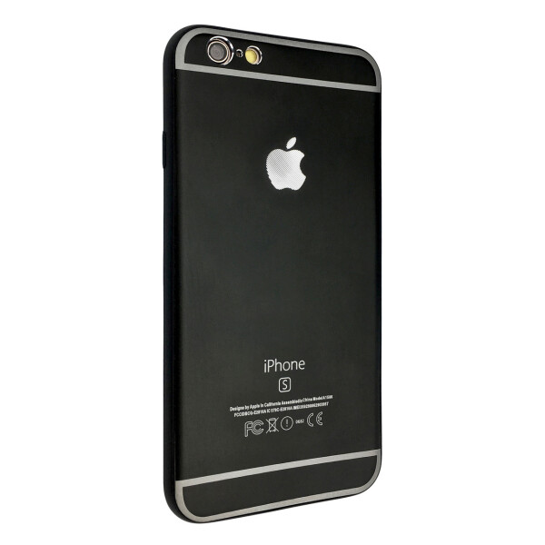 

Накладка силикон с металлом Silver Edge хром лого для Apple iPhone 6 / 6S (black)