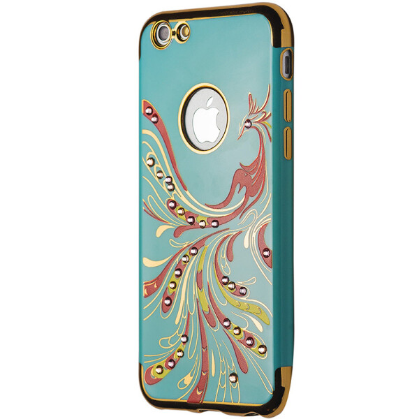 

Накладка силикон Феникс с камнями для Apple iPhone 6 / 6S (mint)