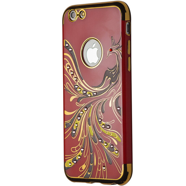 

Накладка силикон Феникс с камнями для Apple iPhone 6 / 6S (red)