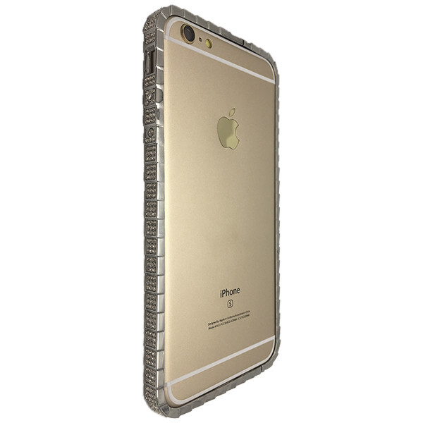 

Чехол-бампер DK металл Змейка с камнями для Apple iPhone 6 / 6S Plus (silver)