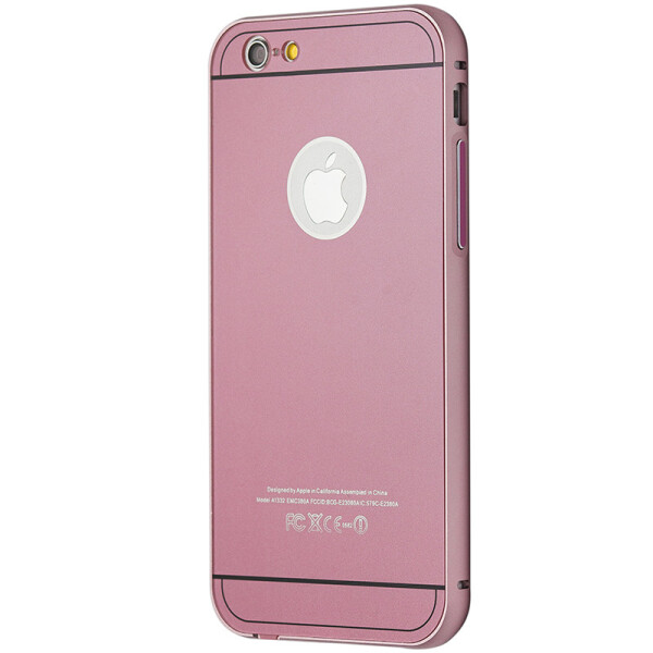 

Чехол-бампер металл + пластик накладка для Apple iPhone 6 / 6s (pink)