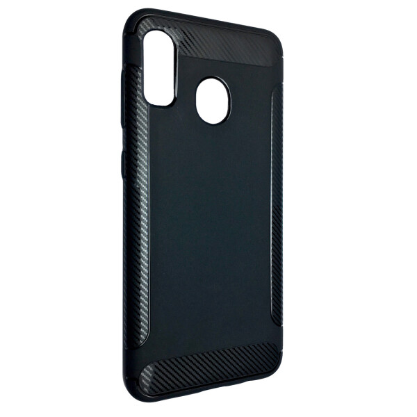 

Чехол-накладка DK Silicone Carbon Soft Edge для Samsung A20 / A30 (black)