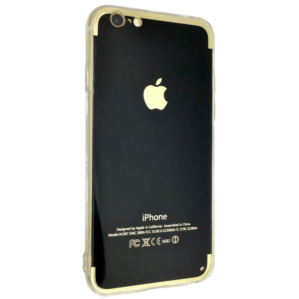 

Чехол-накладка DK Silicone Mirror Gloss для Apple iPhone 6 / 6S (black / gold)
