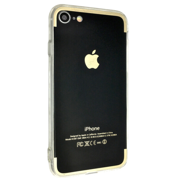 

Чехол-накладка DK Silicone Mirror Gloss для Apple iPhone 7 / 8 (black / gold)
