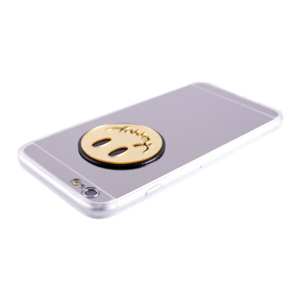 

Чехол-накладка DK Silicone Mirror Smile Happy для Apple iPhone 6 / 6S Plus (silver)