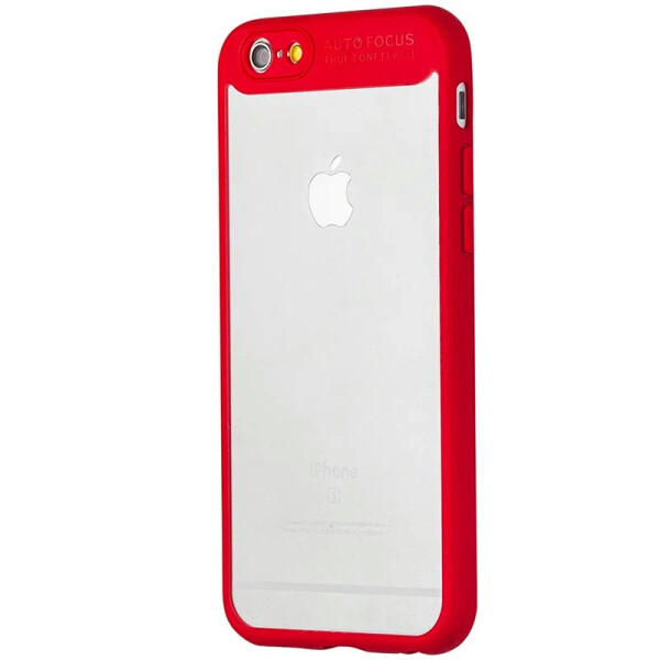 

Чехол-накладка DK пластик прозрачный с силикон бортом Autofocus для Apple iPhone 6 / 6S Plus (red)