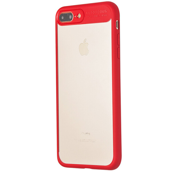 

Чехол-накладка DK пластик прозрачный с силикон бортом Autofocus для Apple iPhone 7 / 8 Plus (red)