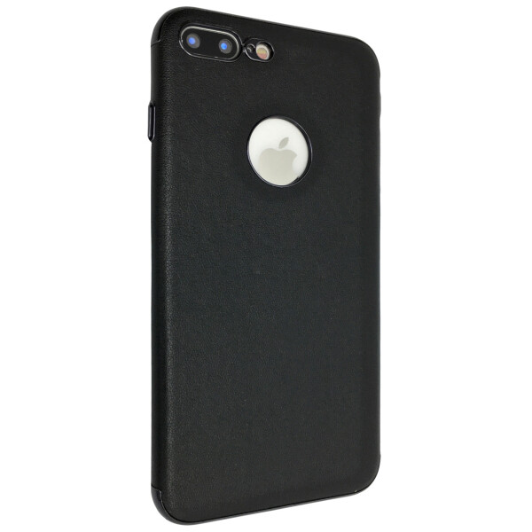 

Чехол-накладка DK пластик с кожей для Apple iPhone 7 / 8 Plus (black)