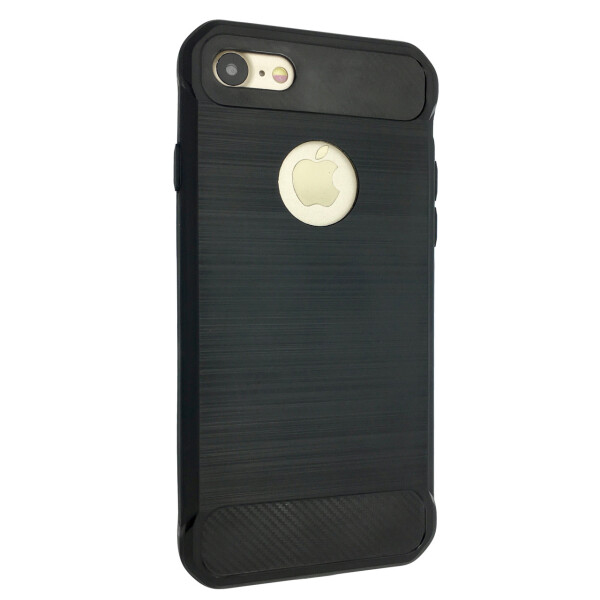 

Чехол-накладка DK силикон Carbon Steel с окошком под лого для Apple iPhone 7 / 8 (black)