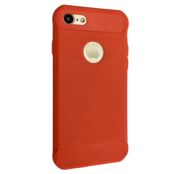

Чехол-накладка DK силикон Carbon Steel с окошком под лого для Apple iPhone 7 / 8 (red)