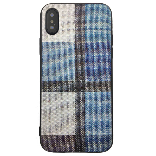 

Чехол-накладка DK силикон Fabric Print для Apple iPhone X / XS (blue)