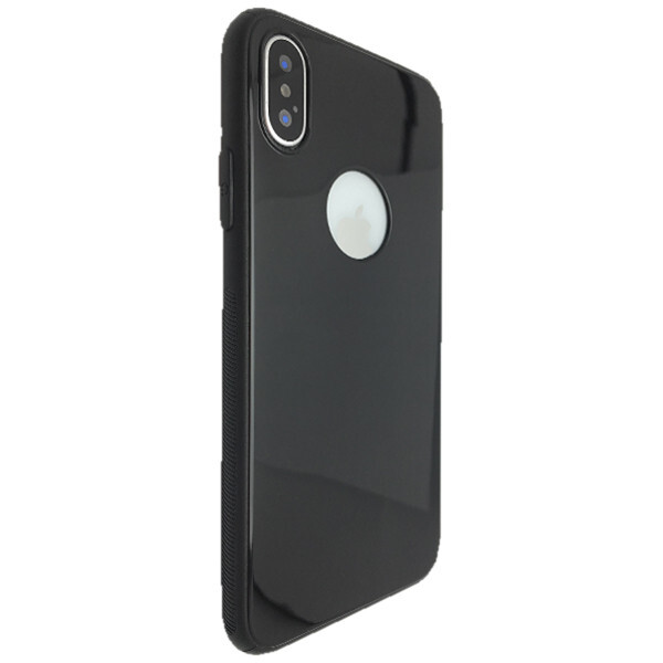 

Чехол-накладка DK силикон Глянец отверстие под лого для Apple iPhone X / XS (black)