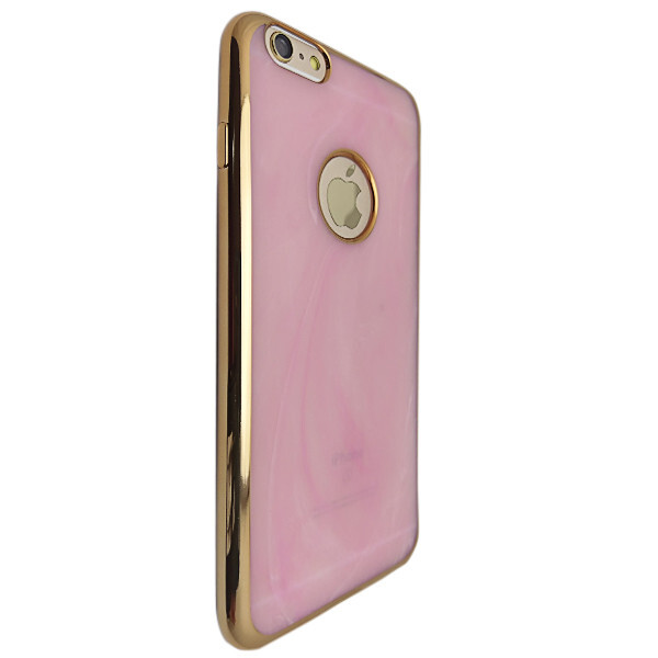

Чехол-накладка DK силикон Мрамор с хром бортом для Apple iPhone 6 / 6S Plus (pink)