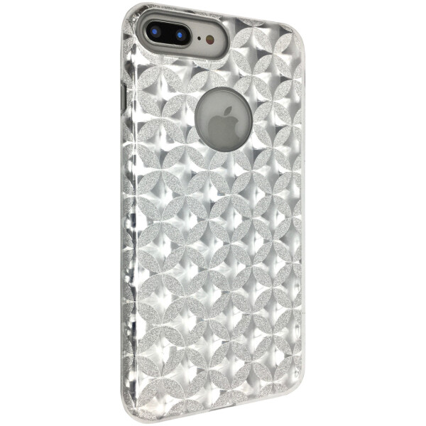 

Чехол-накладка DK силикон райский дождик пластик вставка Stars для Apple iPhone 7 / 8 Plus (silver)