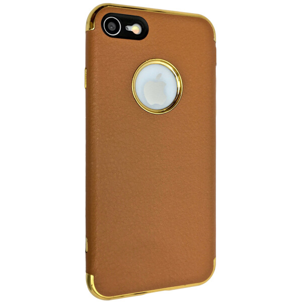 

Чехол-накладка DK силикон с кожей orig для Apple iPhone 7 / 8 (brown)