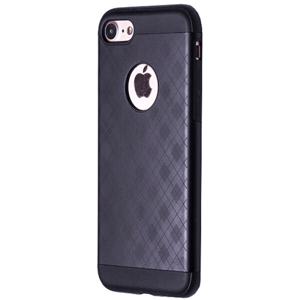 

Чехол-накладка DK силикон с металл крышкой Ромб для Apple iPhone 7 / 8 (black)