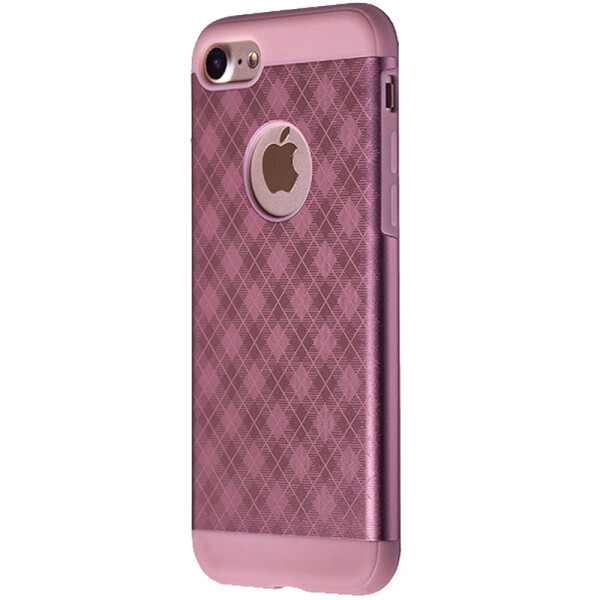

Чехол-накладка DK силикон с металл крышкой Ромб для Apple iPhone 7 / 8 (rose gold)