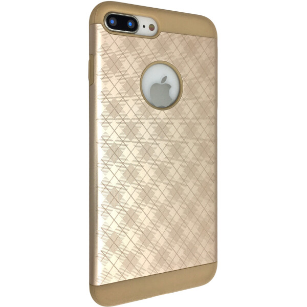 

Чехол-накладка DK силикон с металл крышкой Ромб для Apple iPhone 7 / 8 Plus (gold)