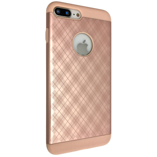 

Чехол-накладка DK силикон с металл крышкой Ромб для Apple iPhone 7 / 8 Plus (rose gold)