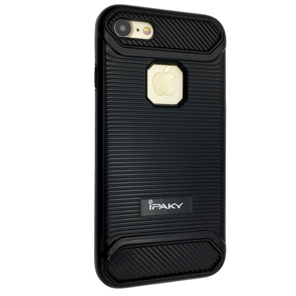 

Чехол-накладка DK силикон с пластик бортом Ipaky Ribbed для Apple iPhone 7 / 8 (black)