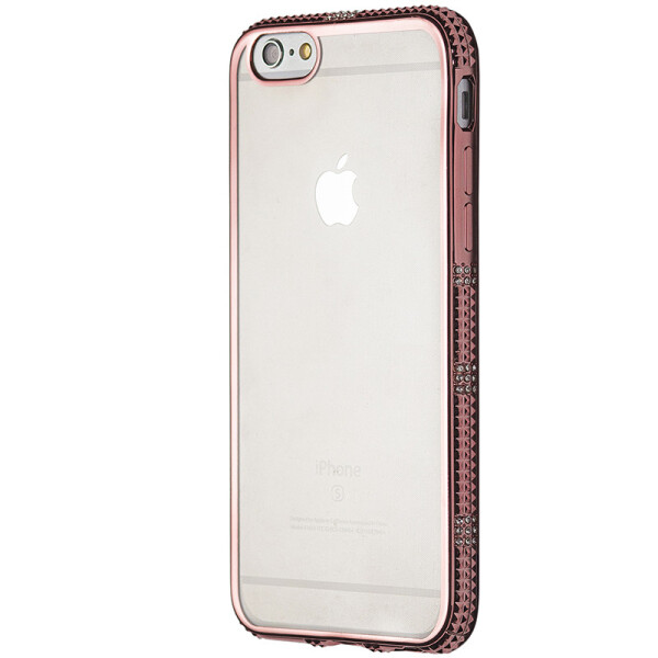

Чехол-накладка DK силикон с хром бортом шипы любви для Apple iPhone 6 / 6S Plus (rose gold)