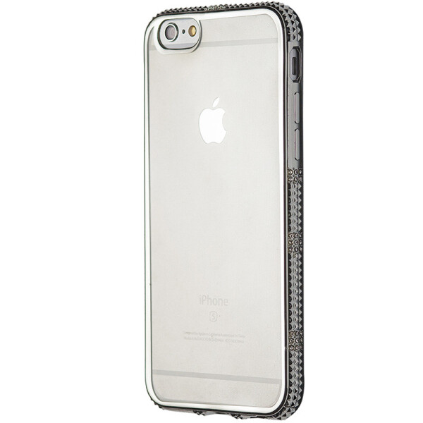 

Чехол-накладка DK силикон с хром бортом шипы любви для Apple iPhone 6 / 6S Plus (silver)