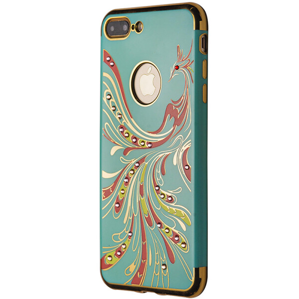 

Чехол-накладка DK силикон Феникс с камнями для Apple iPhone 7 / 8 Plus (mint)