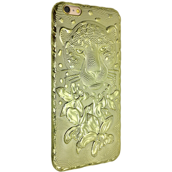 

Чехол-накладка DK силикон хром лиловая пантера для Apple iPhone 6 / 6S Plus (gold)