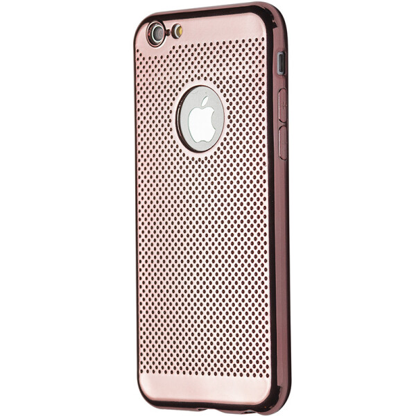 

Чехол-накладка DK силикон хром Перфорация для Apple iPhone 6 / 6S Plus (rose gold)
