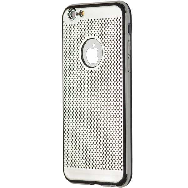 

Чехол-накладка DK силикон хром Перфорация для Apple iPhone 6 / 6S Plus (silver)
