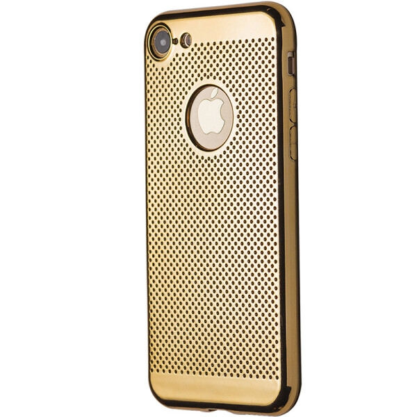 

Чехол-накладка DK силикон хром Перфорация для Apple iPhone 7 / 8 (gold)