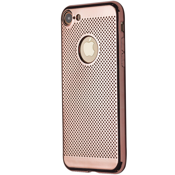 

Чехол-накладка DK силикон хром Перфорация для Apple iPhone 7 / 8 (rose gold)