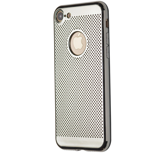 

Чехол-накладка DK силикон хром Перфорация для Apple iPhone 7 / 8 (silver)