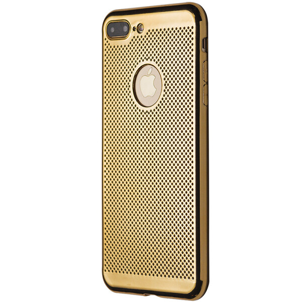 

Чехол-накладка DK силикон хром Перфорация для Apple iPhone 7 / 8 Plus (gold)