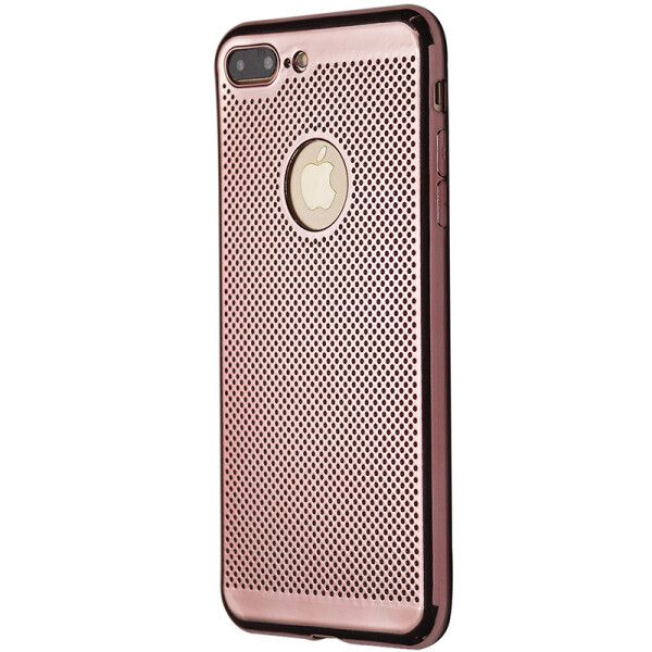 

Чехол-накладка DK силикон хром Перфорация для Apple iPhone 7 / 8 Plus (rose gold)